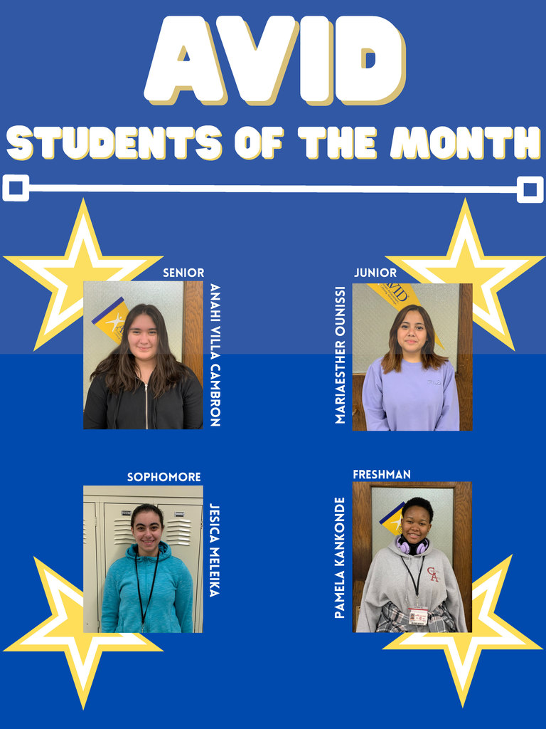 February AVID Students of the Month